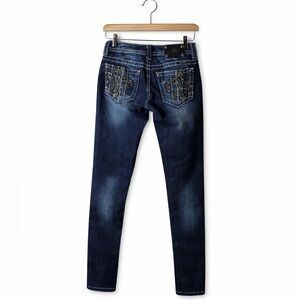 Miss Me. Embellished. Size 27. Excellent Women's Dark Blue Jeans. Skinny.